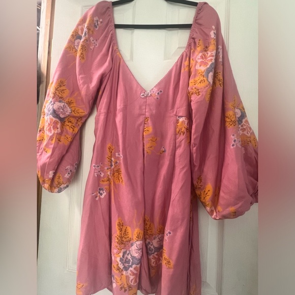 Free people Francesca mini dress poplin boho cottagecore fairy large sweetheart - Picture 8 of 10